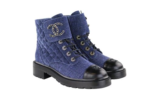 chanel thigh high boots replica|chanel denim combat boots.